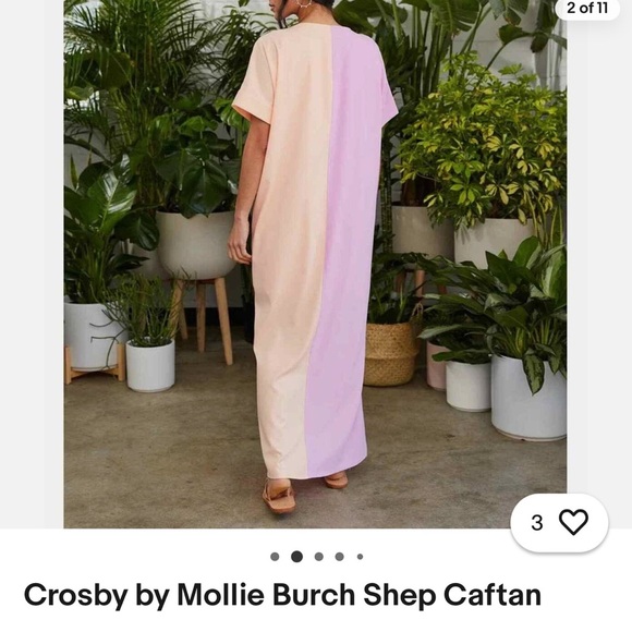 Crosby by Mollie Burch Shep Caftan in Pink and Cream - Picture 2 of 4
